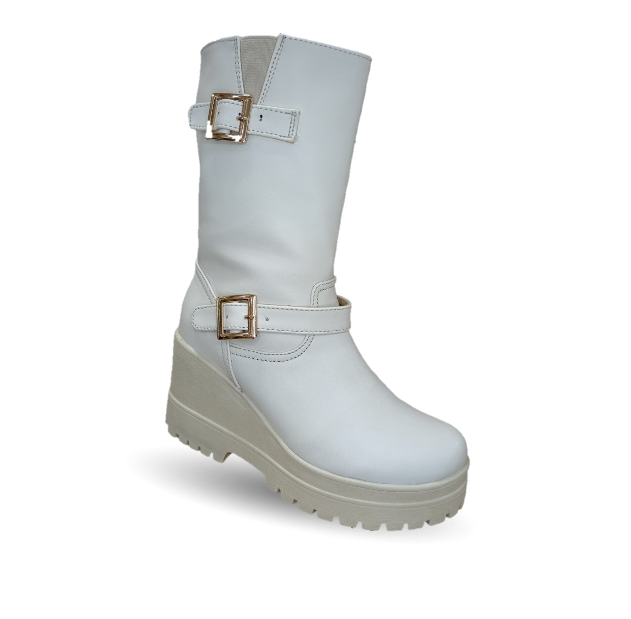 Bota Casual con cierre interno con cuña mediana Itzel 870 Latte para mujer