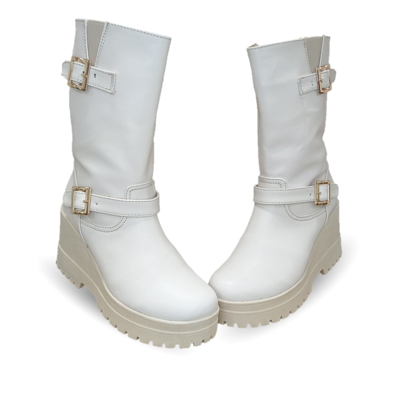 Bota Casual con cierre interno con cuña mediana Itzel 870 Latte para mujer