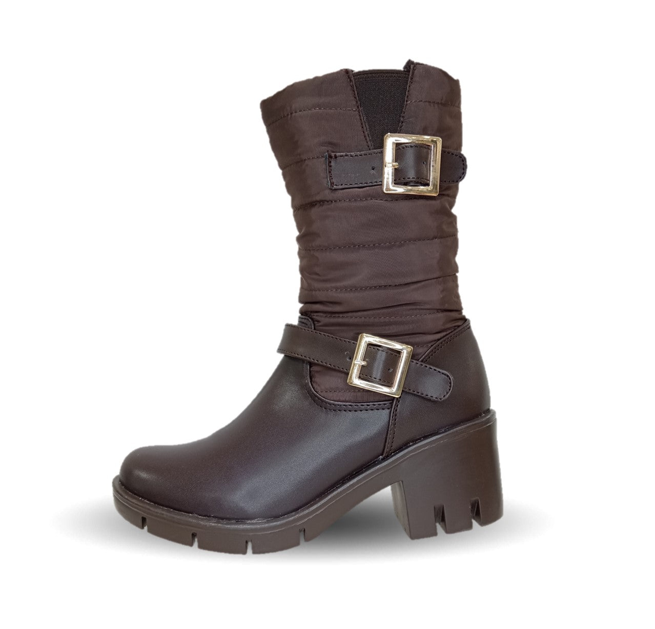 Bota Casual con cierre interno tacón mediano Itzel 871 Café para mujer