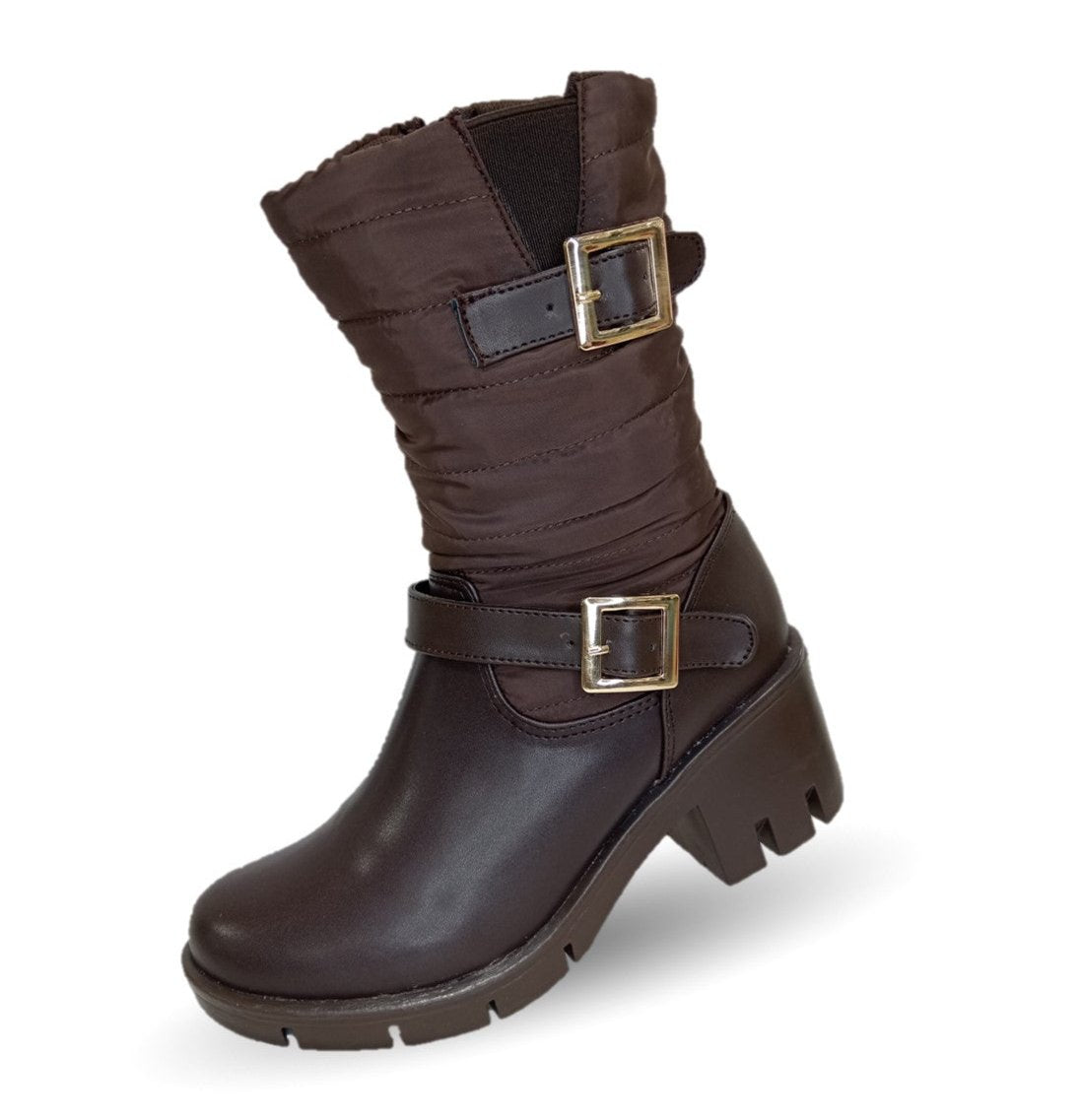 Bota Casual con cierre interno tacón mediano Itzel 871 Café para mujer