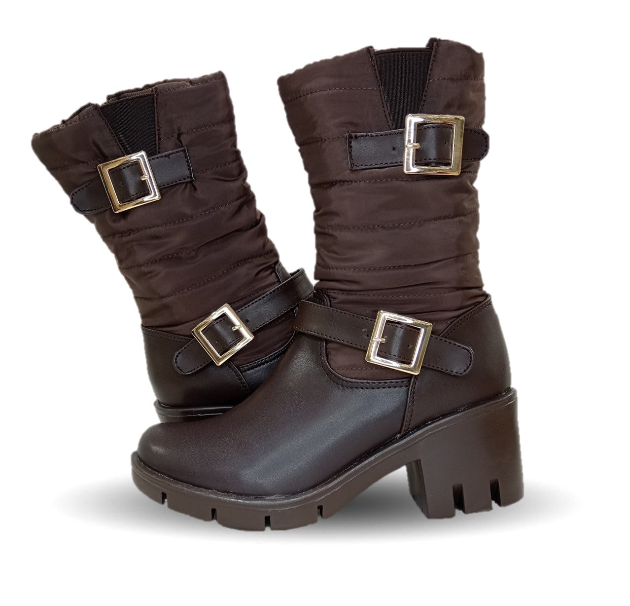 Bota Casual con cierre interno tacón mediano Itzel 871 Café para mujer