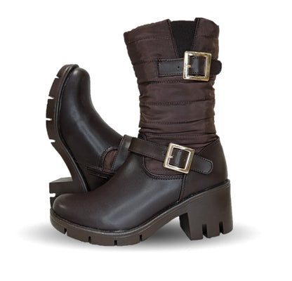 Bota Casual con cierre interno tacón mediano Itzel 871 Café para mujer