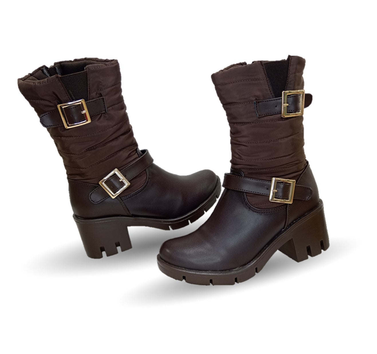 Bota Casual con cierre interno tacón mediano Itzel 871 Café para mujer