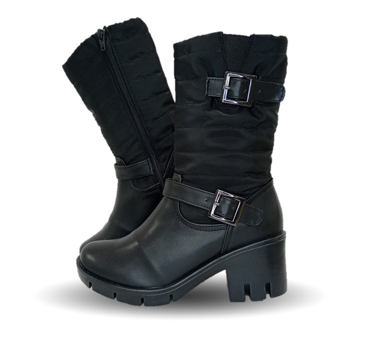 Bota Casual con cierre interno tacón mediano Itzel 871 Negro para mujer