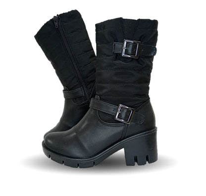 Bota Casual con cierre interno tacón mediano Itzel 871 Negro para mujer