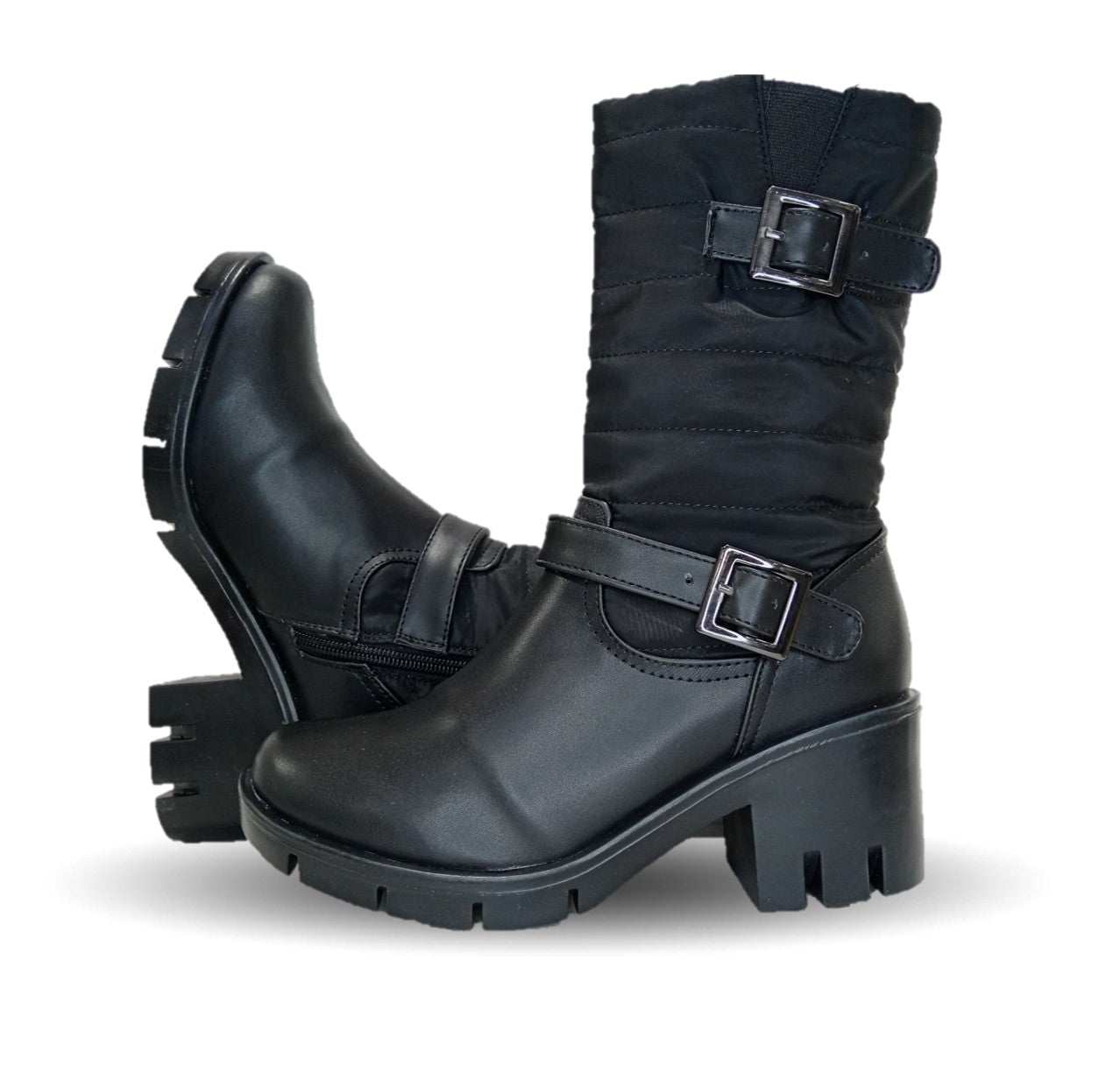 Bota Casual con cierre interno tacón mediano Itzel 871 Negro para mujer