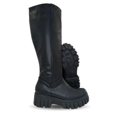 Bota Casual de tubo alto con cierre interno con tacón Itzel 885 Negro para mujer