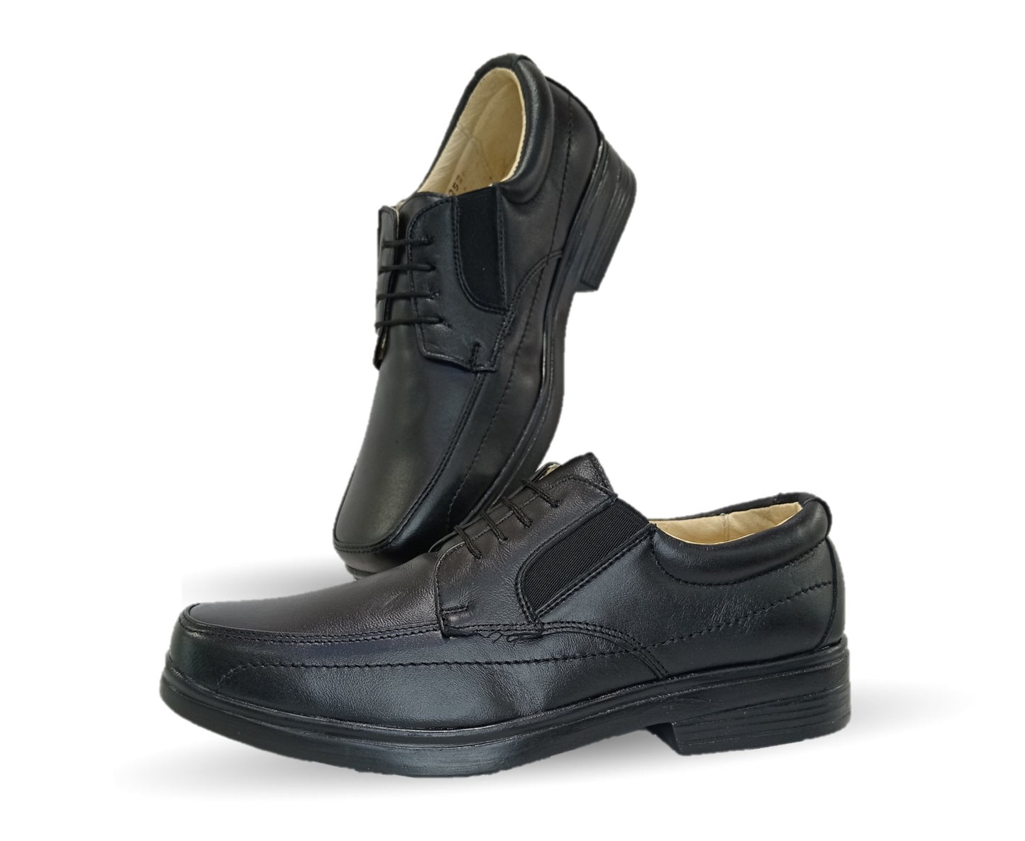 Zapato de Confort y Servicio de Piel Jack Newman 525 Negro para hombre