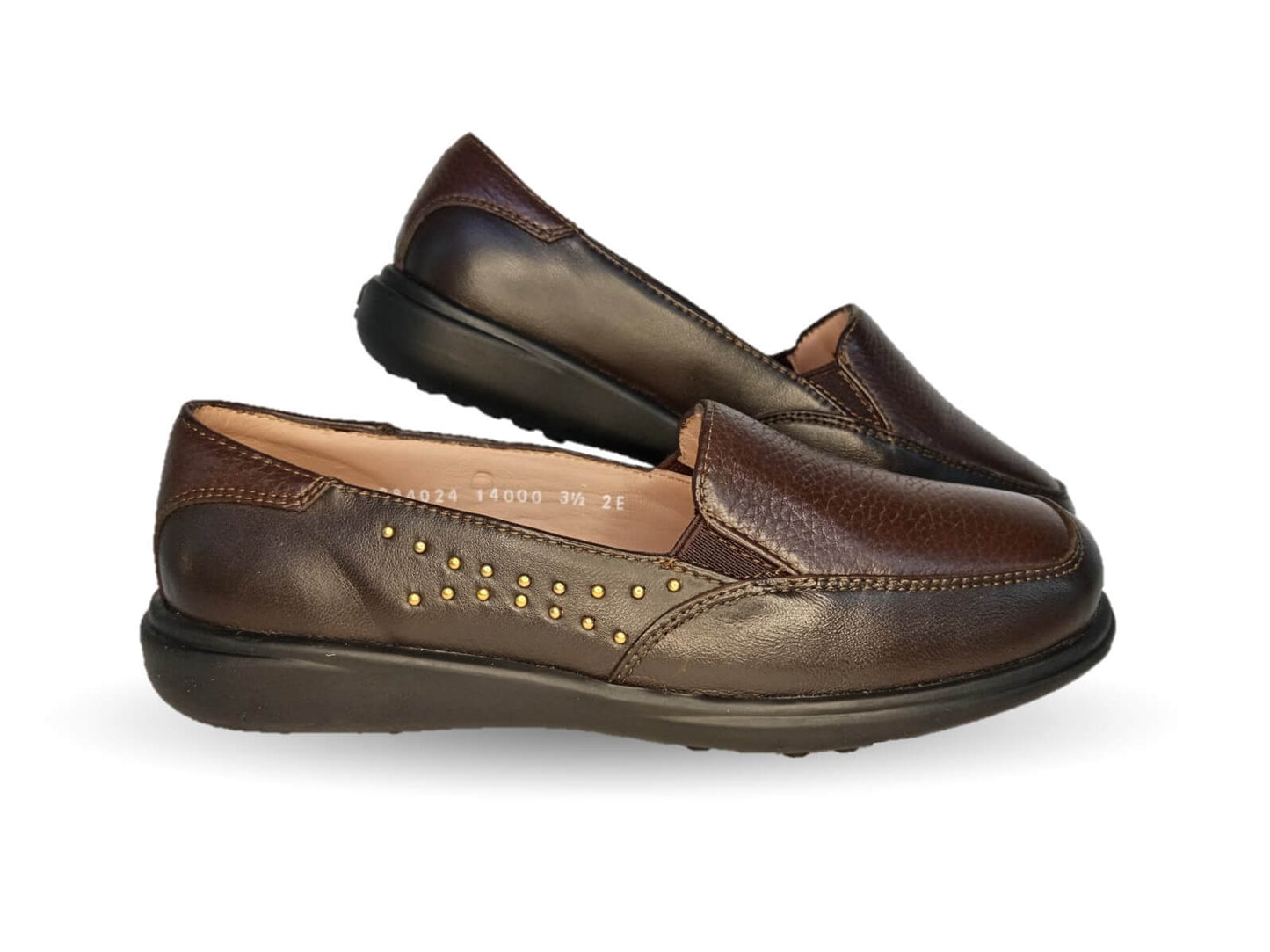 Zapato de Confort de piel de venado Jarking 14000 Café para mujer