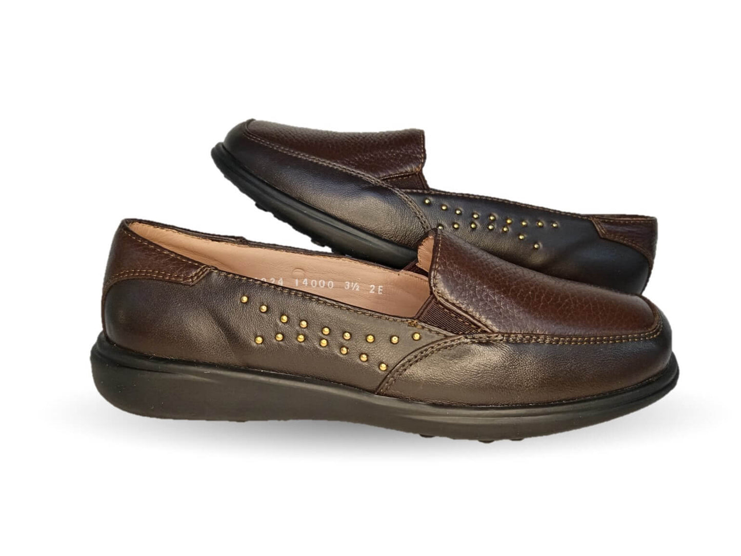 Zapato de Confort de piel de venado Jarking 14000 Café para mujer