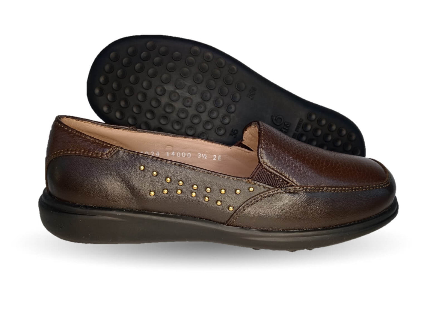 Zapato de Confort de piel de venado Jarking 14000 Café para mujer