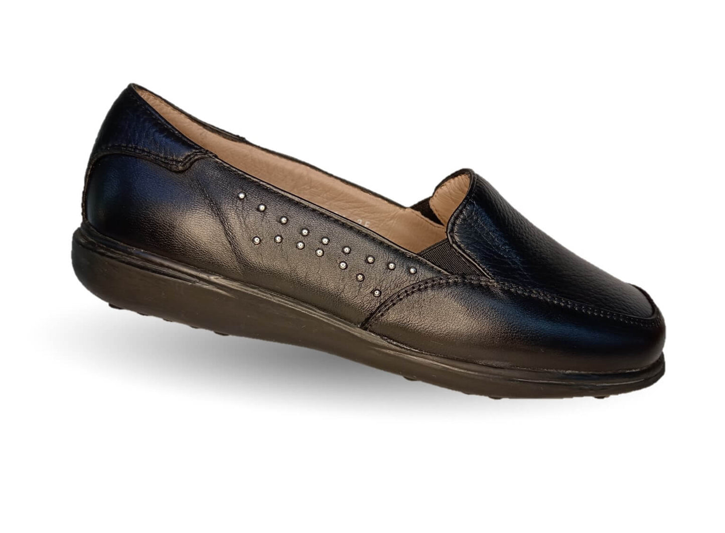 Zapato de Confort de piel de venado Jarking 14000 Negro para mujer