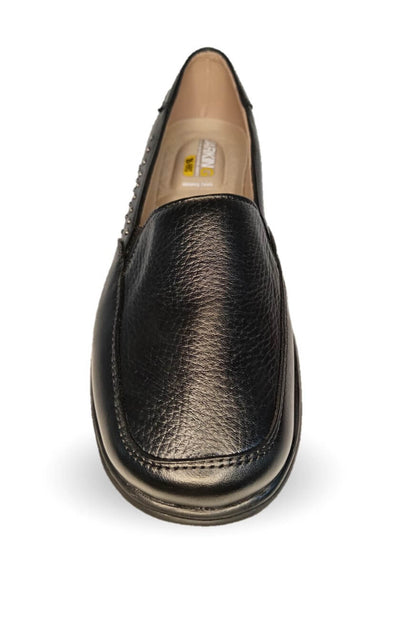 Zapato de Confort de piel de venado Jarking 14000 Negro para mujer