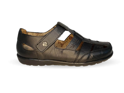 Sandalia de Confort de piel de ternera Jarking 215 Negro para mujer