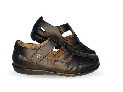 Sandalia de Confort de piel de ternera Jarking 215 Negro para mujer