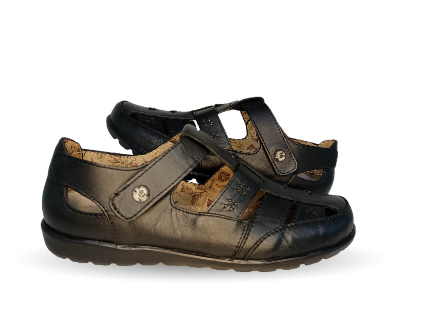 Sandalia de Confort de piel de ternera Jarking 215 Negro para mujer