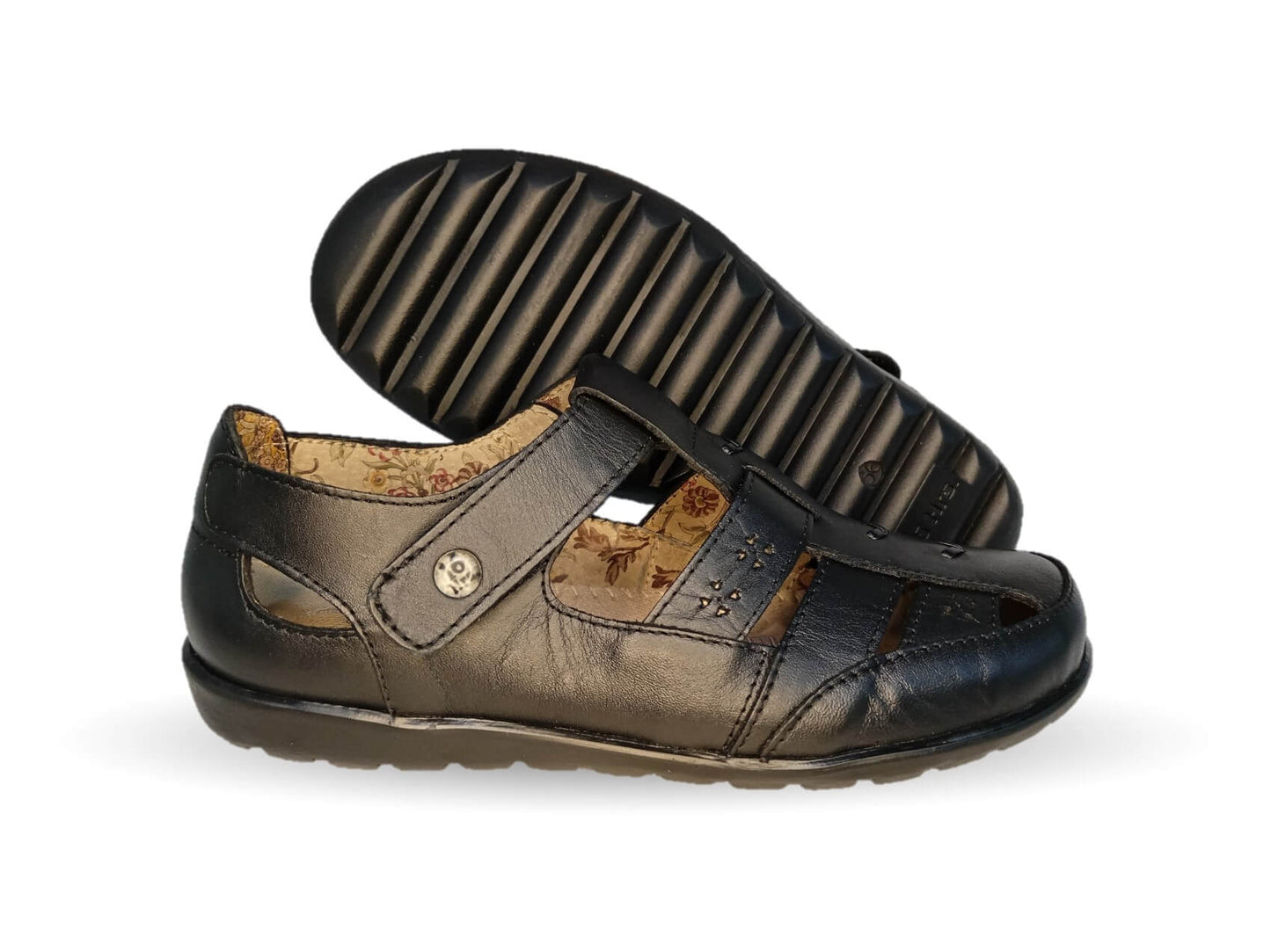 Sandalia de Confort de piel de ternera Jarking 215 Negro para mujer