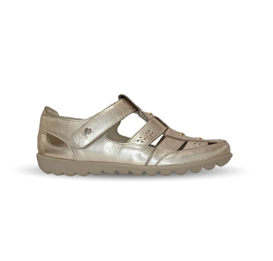 Sandalia de Confort de piel de ternera Jarking 215 Oro para mujer