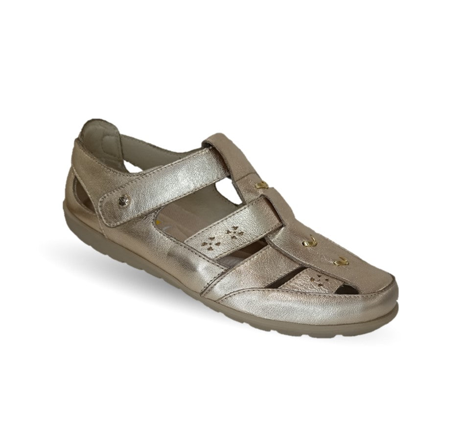 Sandalia de Confort de piel de ternera Jarking 215 Oro para mujer