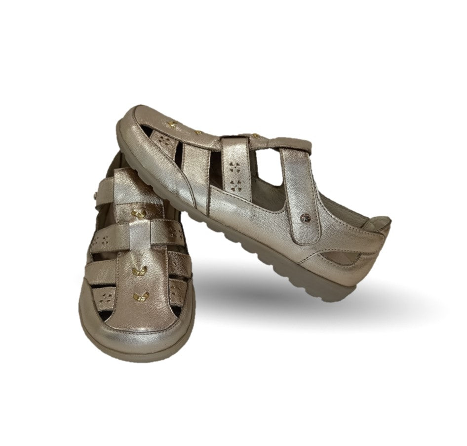 Sandalia de Confort de piel de ternera Jarking 215 Oro para mujer