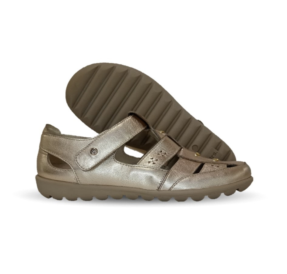 Sandalia de Confort de piel de ternera Jarking 215 Oro para mujer