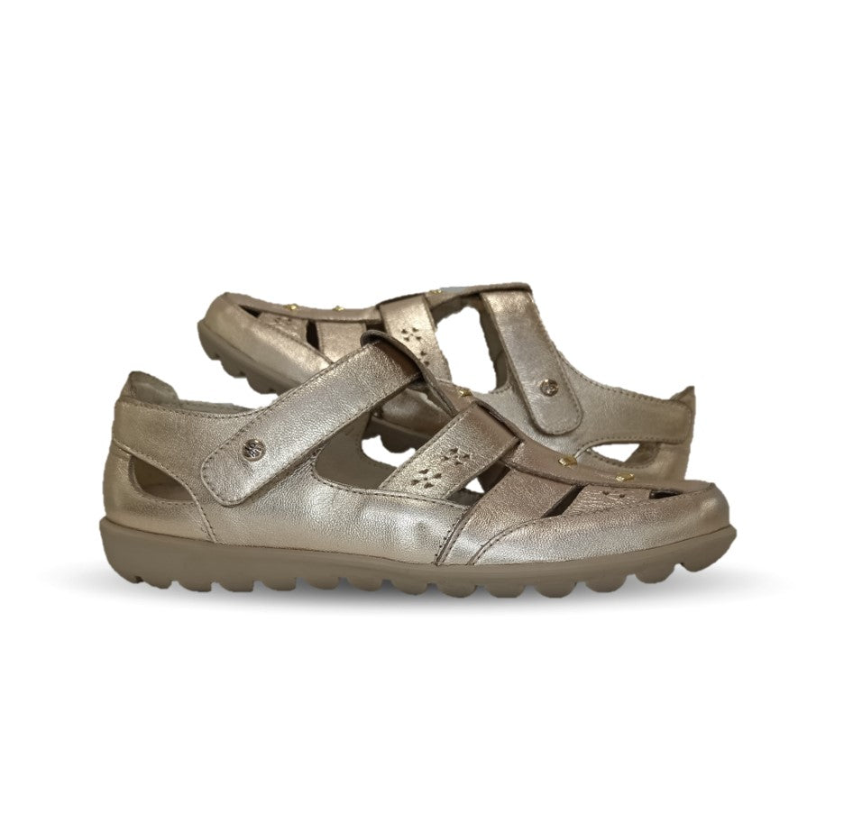 Sandalia de Confort de piel de ternera Jarking 215 Oro para mujer