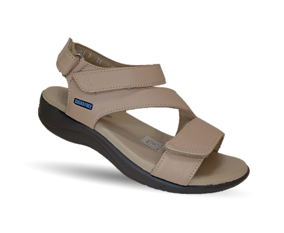 Sandalia de Confort de piel bovino Jarking 30001 Avellana para mujer