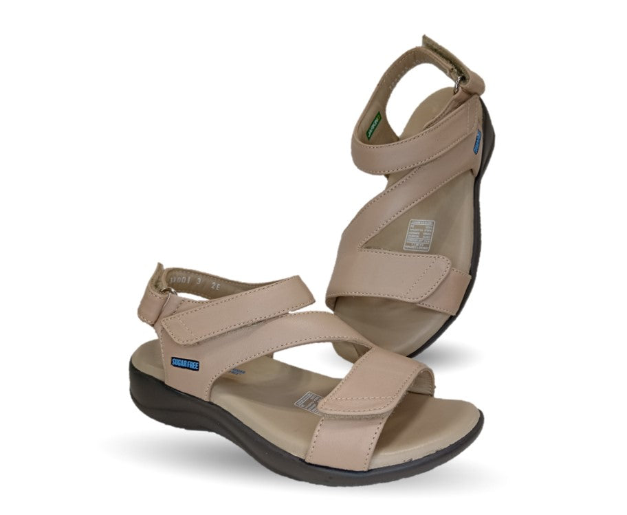 Sandalia de Confort de piel bovino Jarking 30001 Avellana para mujer