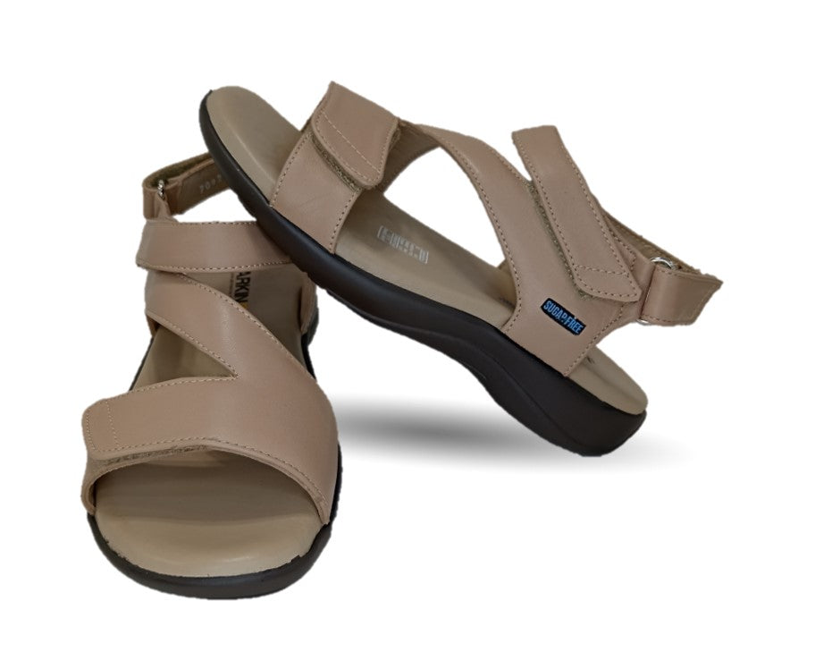 Sandalia de Confort de piel bovino Jarking 30001 Avellana para mujer