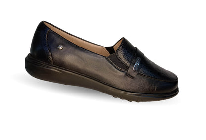 Zapato de Confort de piel de venado Jarking 576 Negro para mujer