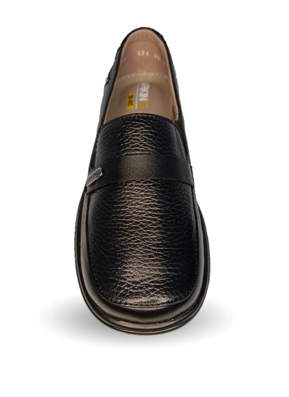 Zapato de Confort de piel de venado Jarking 576 Negro para mujer