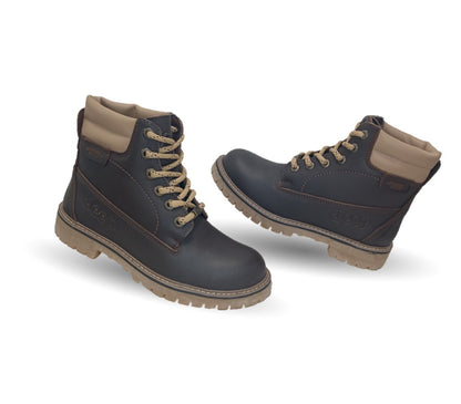 Botas Industriales y Casuales de piel con casco de acero Jeep 10750 Crazy Café para mujer