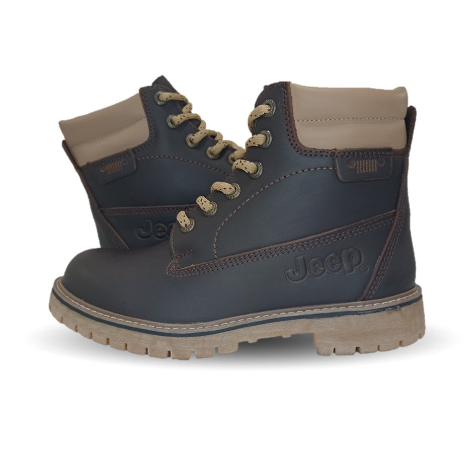 Botas Industriales y Casuales de piel con casco de acero Jeep 10750 Crazy Café para mujer