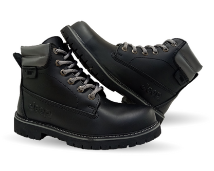 Botas Industriales y Casuales de piel con casco de acero Jeep 10750 Negro para mujer