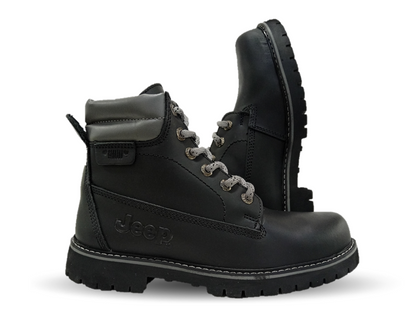 Botas Industriales y Casuales de piel con casco de acero Jeep 10750 Negro para mujer