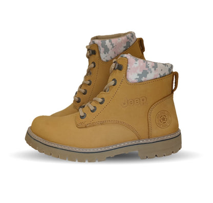 Botas Industriales y Casuales de piel con casco de acero Jeep 10754 Nobuck Miel para mujer