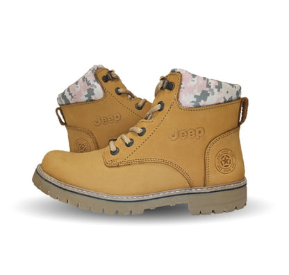 Botas Industriales y Casuales de piel con casco de acero Jeep 10754 Nobuck Miel para mujer