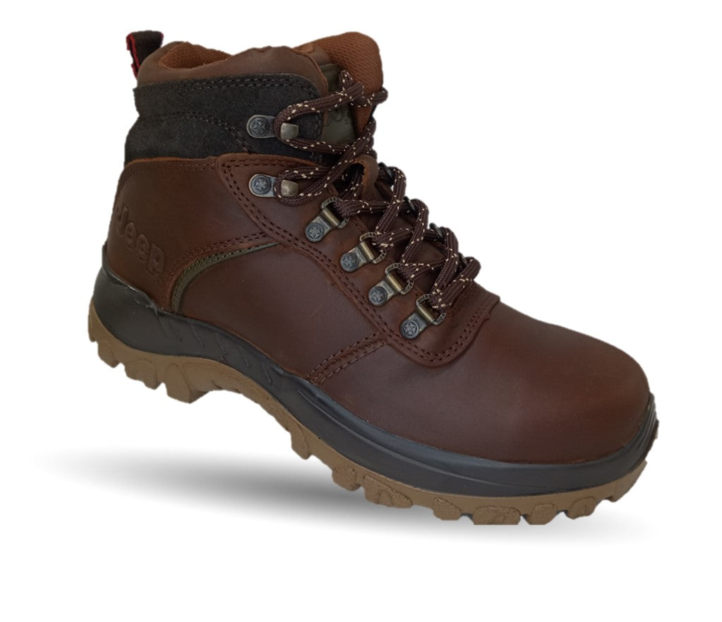 Botas Industriales y Casuales de piel con casco de acero Jeep 18000 Crazy Bronce para hombre