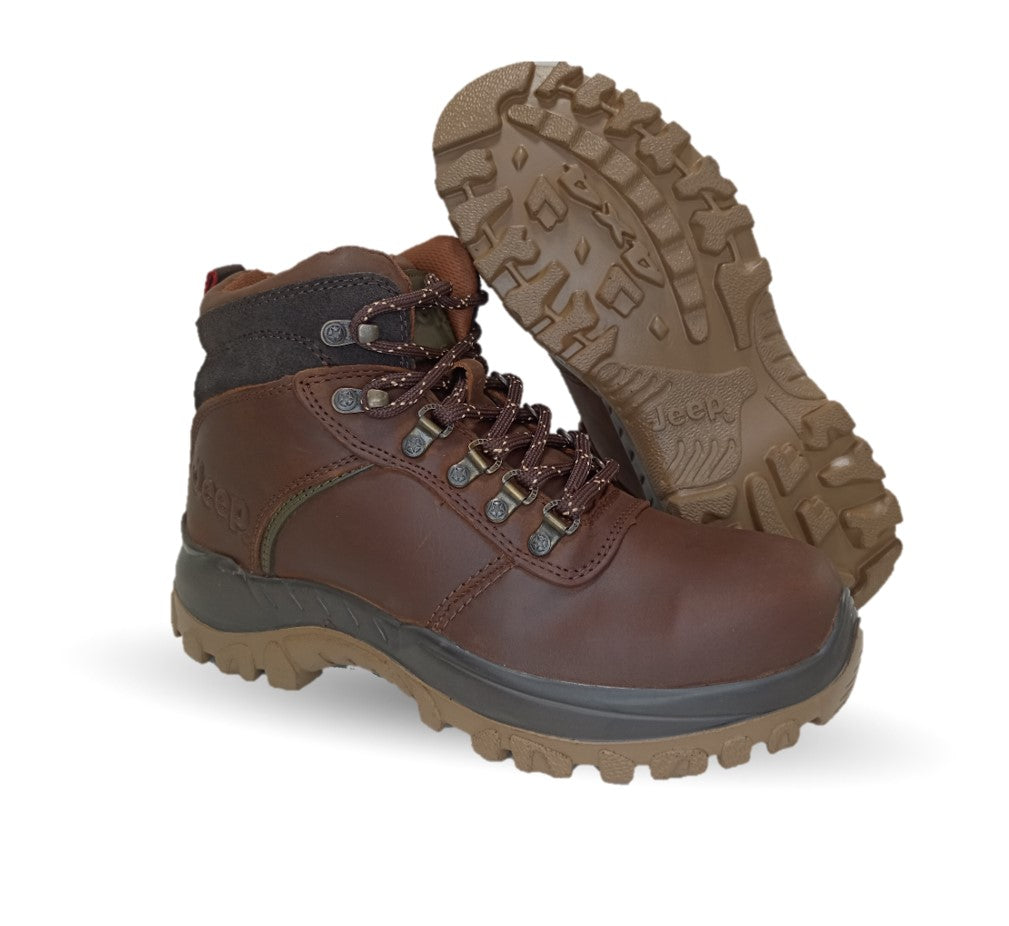 Botas Industriales y Casuales de piel con casco de acero Jeep 18000 Crazy Bronce para hombre