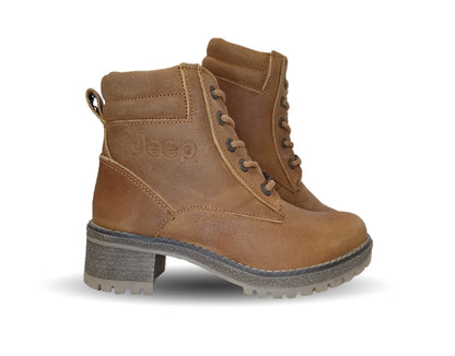 Bota Casual de piel con tacón Jeep 19052 Miel para mujer