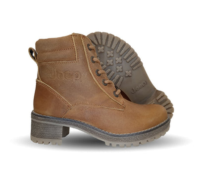 Bota Casual de piel con tacón Jeep 19052 Miel para mujer