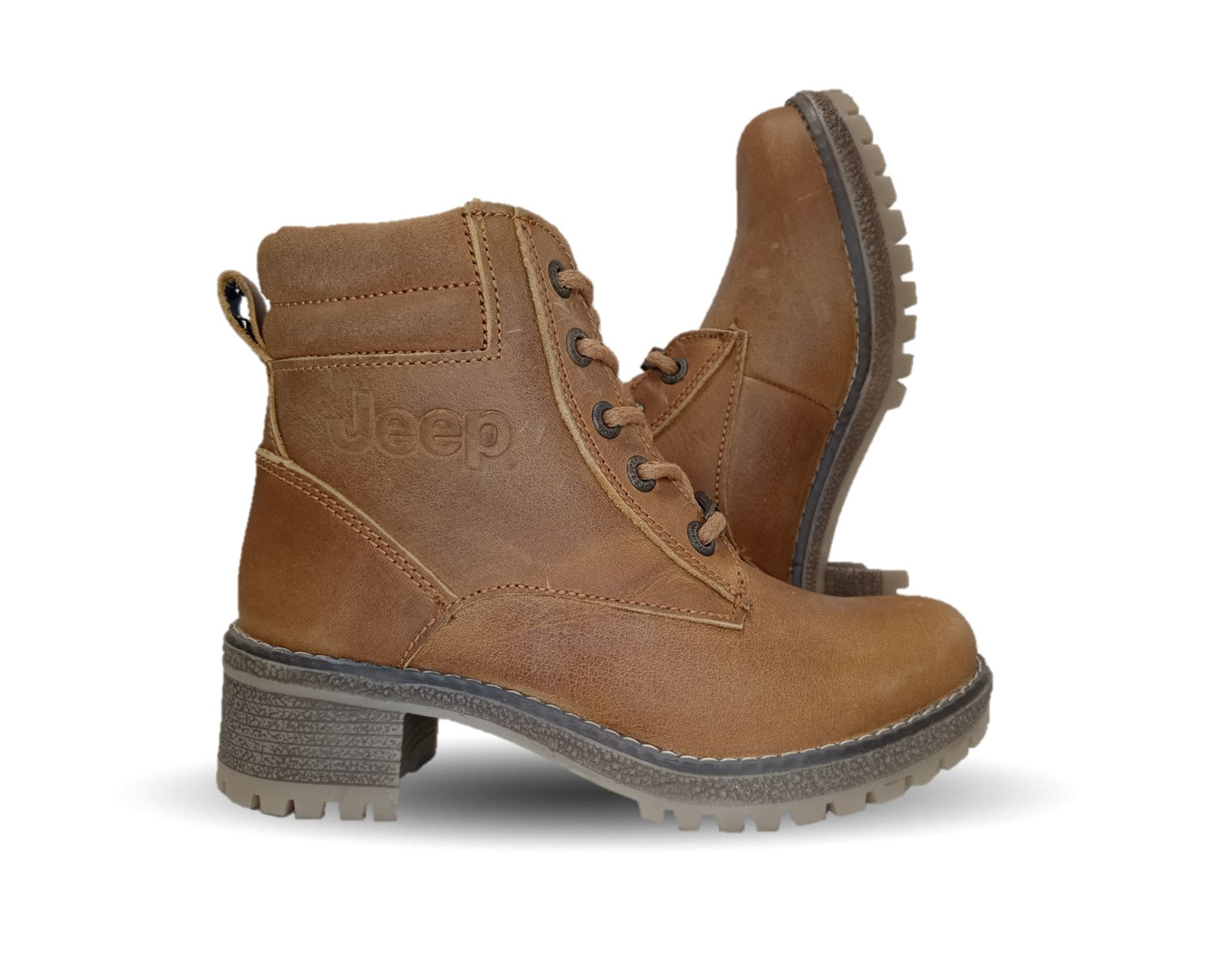 Bota Casual de piel con tacón Jeep 19052 Miel para mujer
