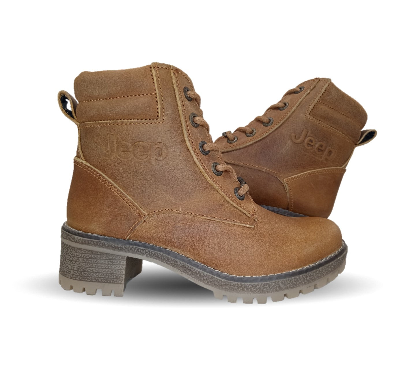 Bota Casual de piel con tacón Jeep 19052 Miel para mujer
