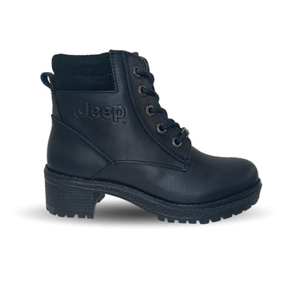 Bota Casual de piel con tacón Jeep 19052 Negro para mujer
