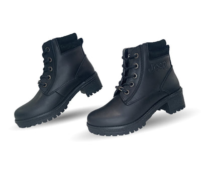 Bota Casual de piel con tacón Jeep 19052 Negro para mujer