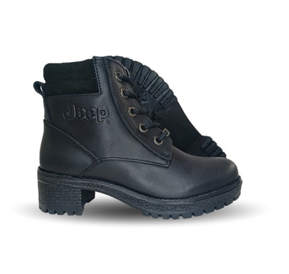 Bota Casual de piel con tacón Jeep 19052 Negro para mujer