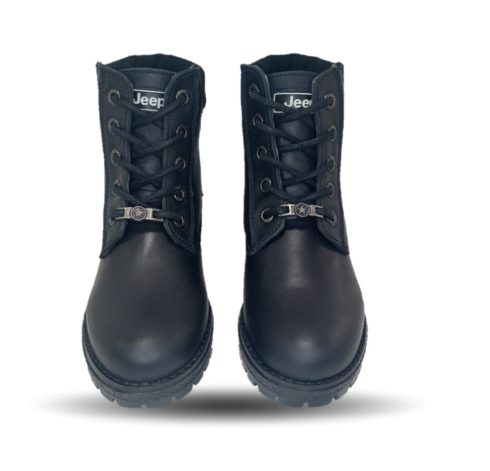 Bota Casual de piel con tacón Jeep 19052 Negro para mujer