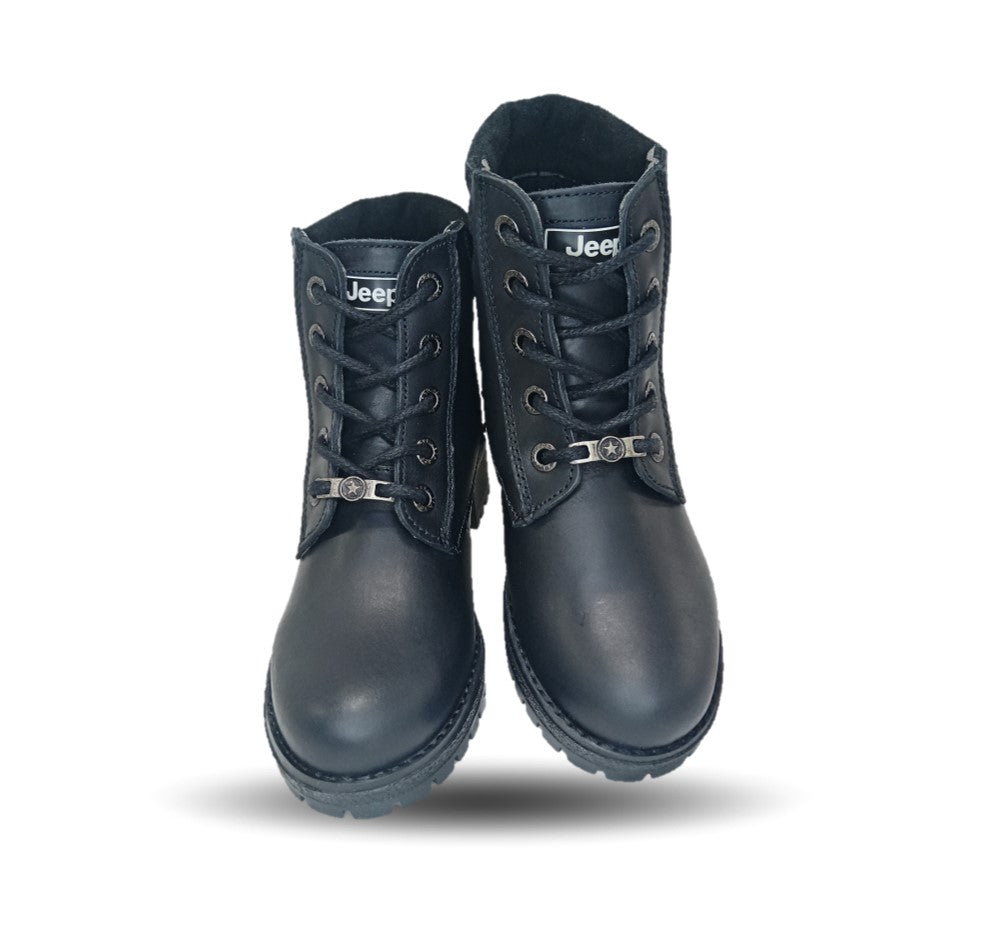 Bota Casual de piel con tacón Jeep 19052 Negro para mujer