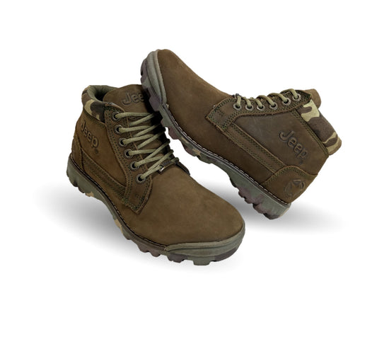 Bota Casual Commander de piel Jeep 1950 Nobuck Verde Militar para hombre