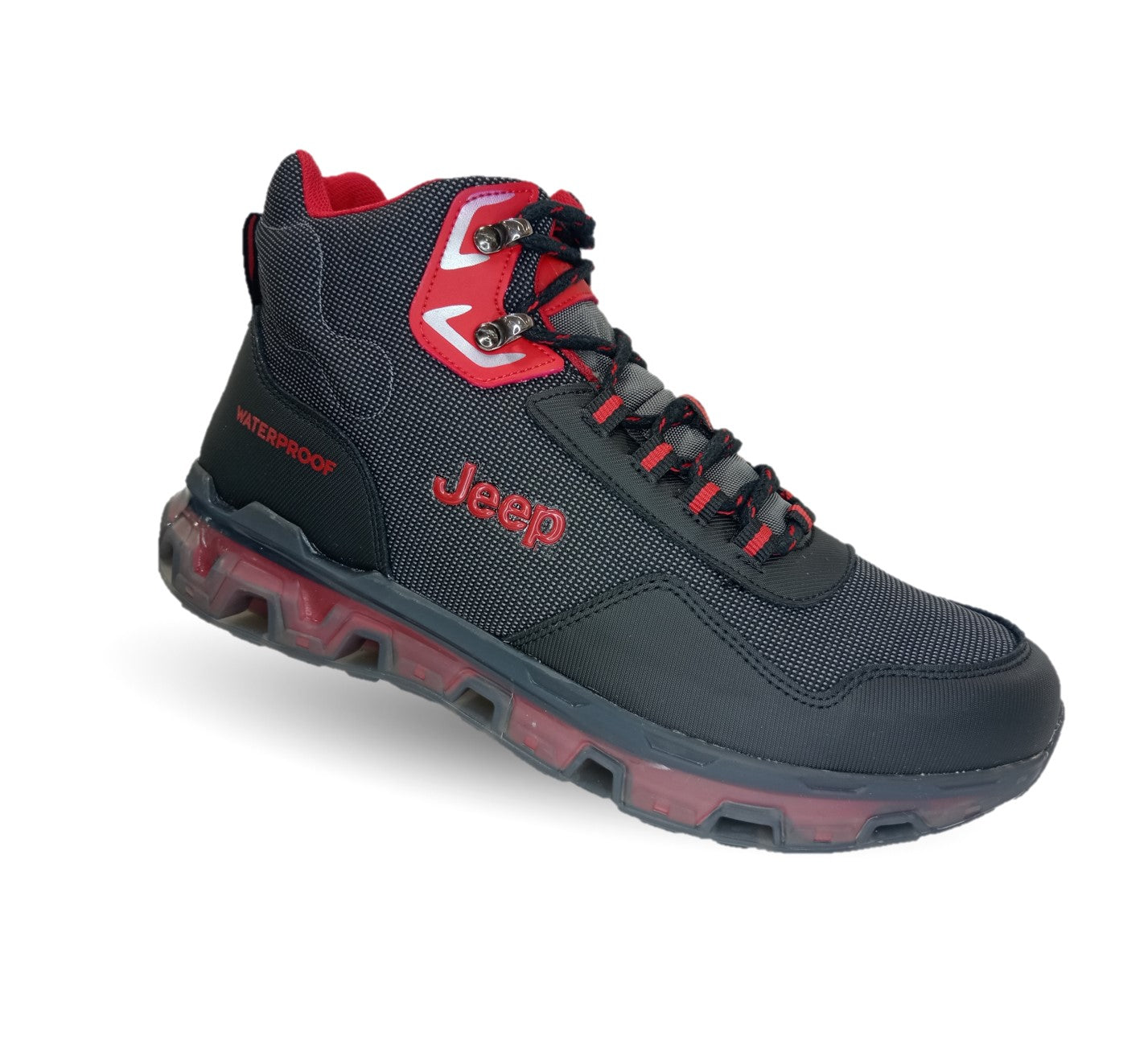 Tenis tipo Bota Outroad con Waterproof Jeep 50000 Negro/Rojo para hombre